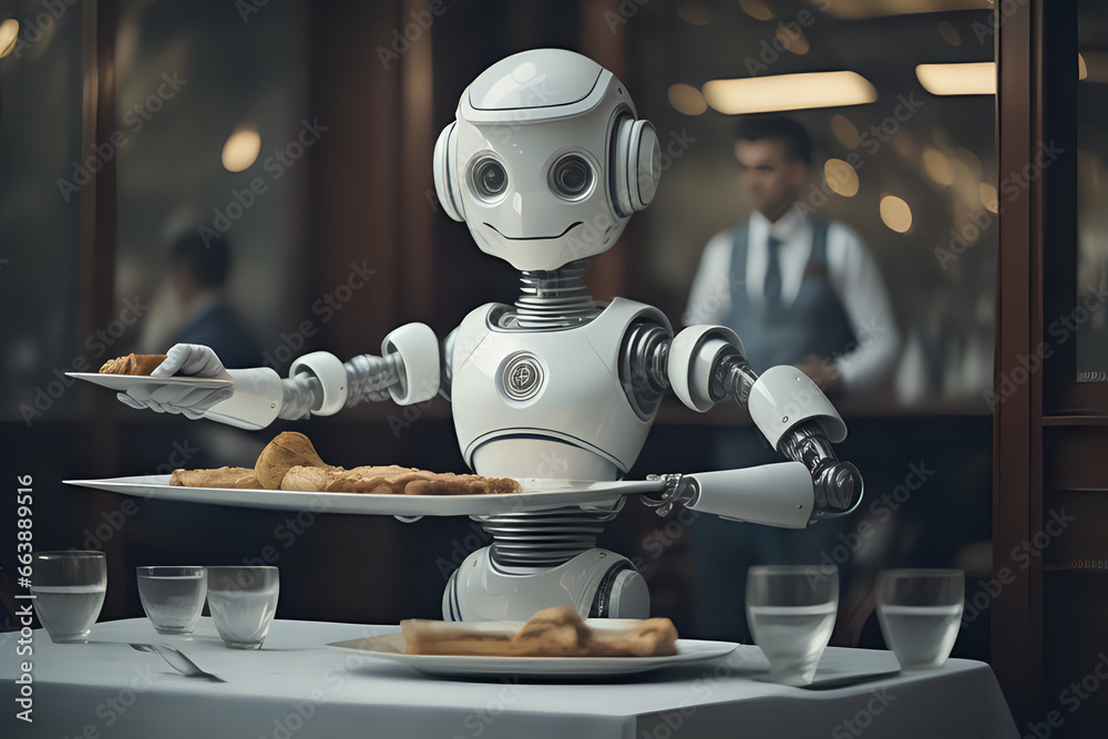 Canvas Prints artificial intelligence robot as waiter