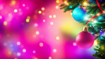 Fototapeta premium Colorful Christmas card, Christmas decoration.