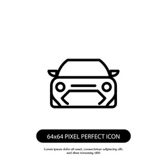 car icon line vector. simple car icon line vector. car outline front symbol. custom icon car outline