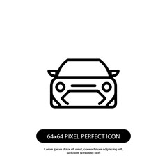 Fototapeta premium car icon line vector. simple car icon line vector. car outline front symbol. custom icon car outline