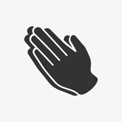 Pray icon vector. Hands folded in prayer line icon. Outline hands folded in prayer vector icon. Designed for web and app design interfaces.