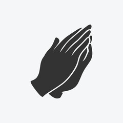 Pray icon vector. Hands folded in prayer line icon. Outline hands folded in prayer vector icon. Designed for web and app design interfaces.