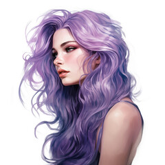 Naklejka premium Illustration of a woman with long hair