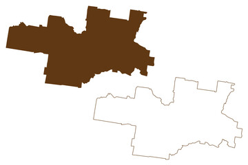 Shire of Hepburn (Commonwealth of Australia, Victoria state, Vic) map vector illustration, scribble sketch Hepburn Shire Council map