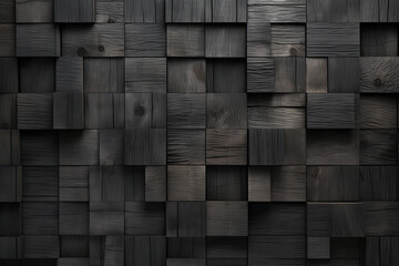 texture of wooden black square tiles 