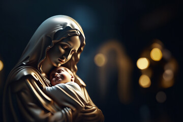 Vergine Maria con in braccio il piccolo Gesù V, Virgin Mary holding little Jesus in her arms - obrazy, fototapety, plakaty