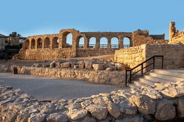 historic roman ruin of a Hippodrome in Jerash, Jordan