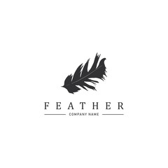 Logo design with feather and company name, for a writer or publishers.