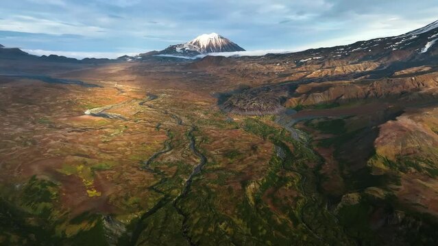 Amazing nature of Kamchatka Peninsula in Russia. Volcanic mountains.