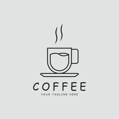 coffee shop logo icon vector template simple design minimalist illustration