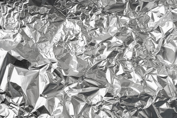 Aluminum Foil Texture Background, Wrinkled Aluminium Paper Pattern, Crumpled Tin Material Banner