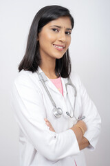 Portrait of the young Indian female Doctor. Female medical practitioner.