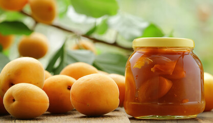 natural organic apricot jam for dessert