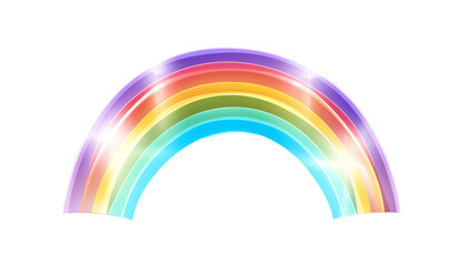 Fototapeta premium Bright and colorful rainbow on transparent background