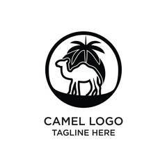 Camel logo design simple xoncept Premium Vector
