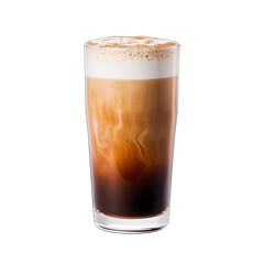 Nitro Coffee in a Pint Glass with a Frothy Head isolated on a white or transparent background
