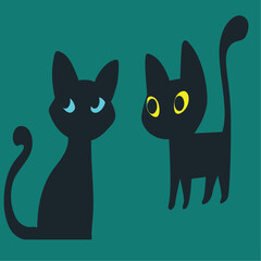 black and white cats