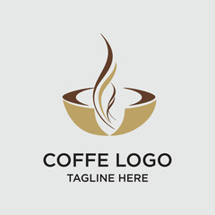 Obraz premium Coffee logo design simple concept Premium Vector