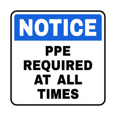 PPE Required At All Times Sign