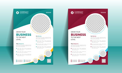 Flyer design for business, gym, education and restaurant etc. Brochure in A4 size with colorful design.