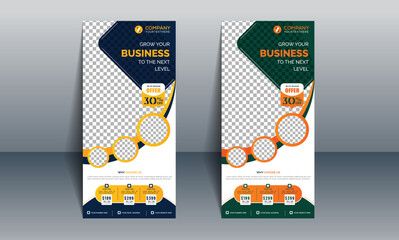 Flyer design for business, gym, education and restaurant etc. Brochure in DL size with two-colour design.