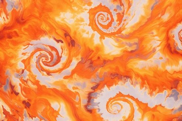 Abstract tie-dye swirling patterns with an orange batik design. Generative AI - obrazy, fototapety, plakaty