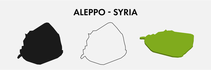 Aleppo Syria city map set vector illustration design isolated on white background. Concept of travel and geography.