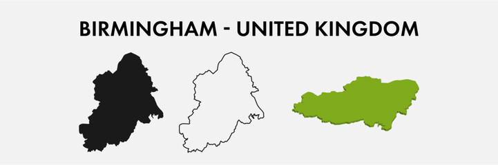 Birmingham United Kingdom city map set vector illustration design isolated on white background. Concept of travel and geography.