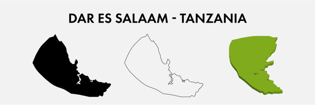 Dar es Salaam Tanzania city map set vector illustration design isolated on white background. Concept of travel and geography.