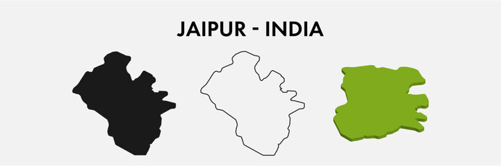 Jaipur india city map set vector illustration design isolated on white background. Concept of travel and geography.