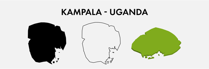 Kampala Uganda city map set vector illustration design isolated on white background. Concept of travel and geography.