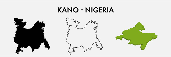 Kano Nigeria city map set vector illustration design isolated on white background. Concept of travel and geography.