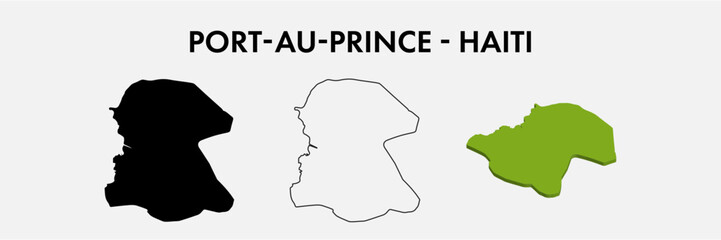 Port Au Prince Haiti city map set vector illustration design isolated on white background. Concept of travel and geography.