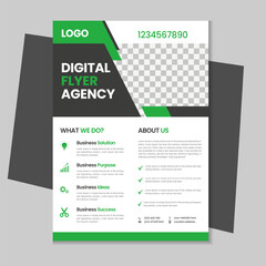 A4 business flyer template design, corporate brochure, marketing flyer, advertising flyer template design with mockup