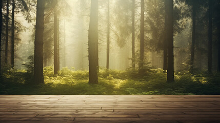 Forest background with copyspace. Nature background. Green background concept. Generative AI