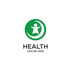 Healty logo design simple concept Premium Vector