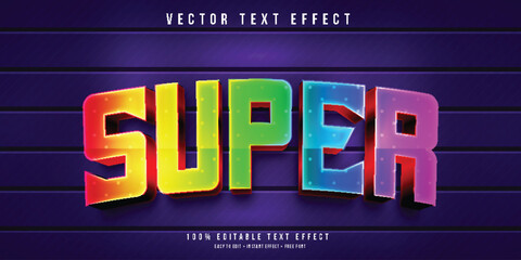 Colorful gradient super text effect