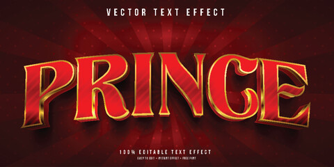 Prince 3d editable text effect in Red and royal premium style