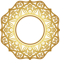 Mandala with gold color gradations