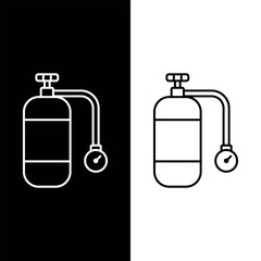 Air Tank Icon Vector, Black and White Design Template