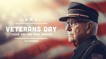 Obraz premium American National Holiday. US veteran with national flag and colors. Veterans Day or Memorial Day concept.