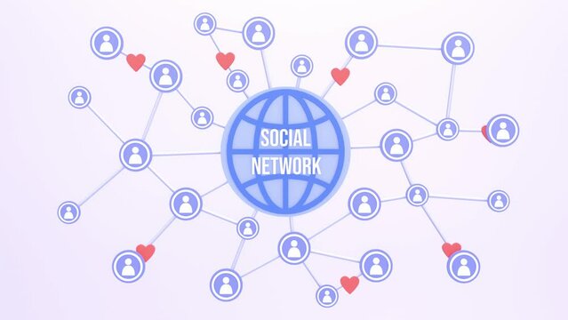 3d animation of social networking and Conection Illustration. suitable for social media, Internet, business and technology content.
