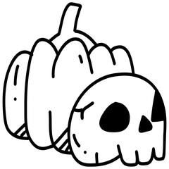 Halloween line painting, holiday festival illustration, easy hand drawn, sharp lines