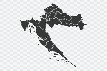 Croatia Map Shadow Color on White Background quality files Png