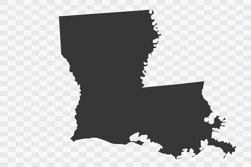 LOUISIANA Map Shadow Color on White Background quality files Png
