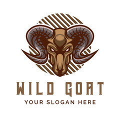 Goat Wild logo design vector template illustration