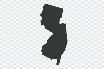 NEW JERSEY Map Shadow Color on White Background quality files Png