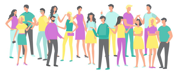 People talking. Vector illustration. Human beings have natural inclination to engage in conversations with one another Community is built upon foundation people engaging in meaningful dialogues