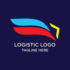 logistic Logo design simple concept Premium Vector