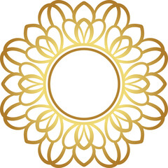 Mandala with gold color gradations